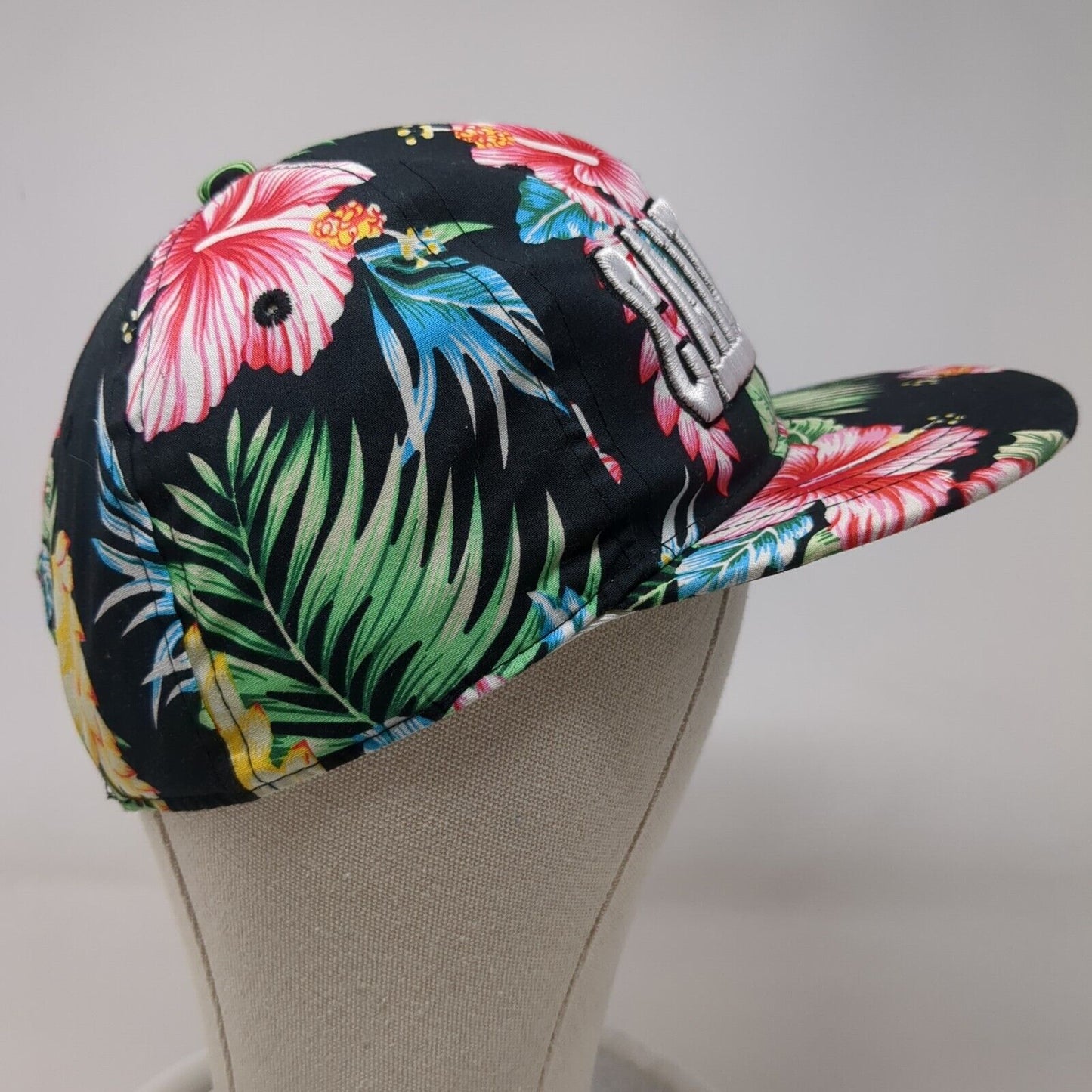California Snapback Hat Multi One Size Floral Embroidered Hawaiian
