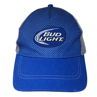 Bud Light Strapback Trucker Hat Blue OSFM Adjustable Embroidered Mesh Back