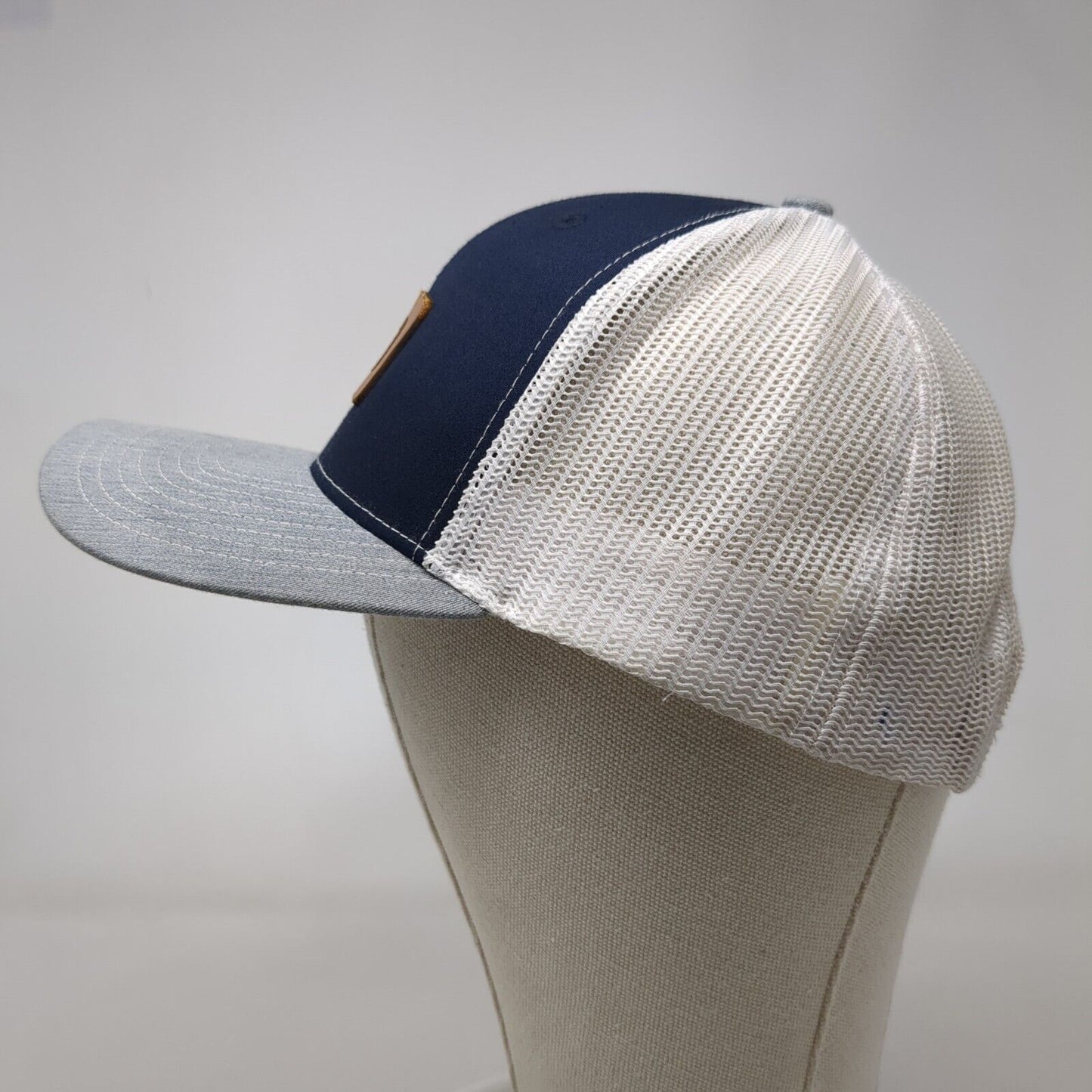 Richardson Snapback Mesh Back Trucker Hat Multi One Size Leather Patch