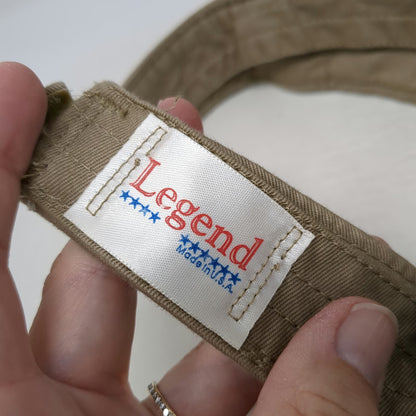 Legend Visor Beige One Size Transgroup Logo Strapback Made in USA Cotton Hat