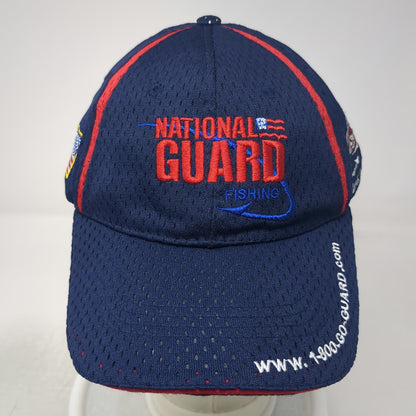 Blue One Size Baseball Cap Hat National Guard Fishing FLW Mesh Strapback Red