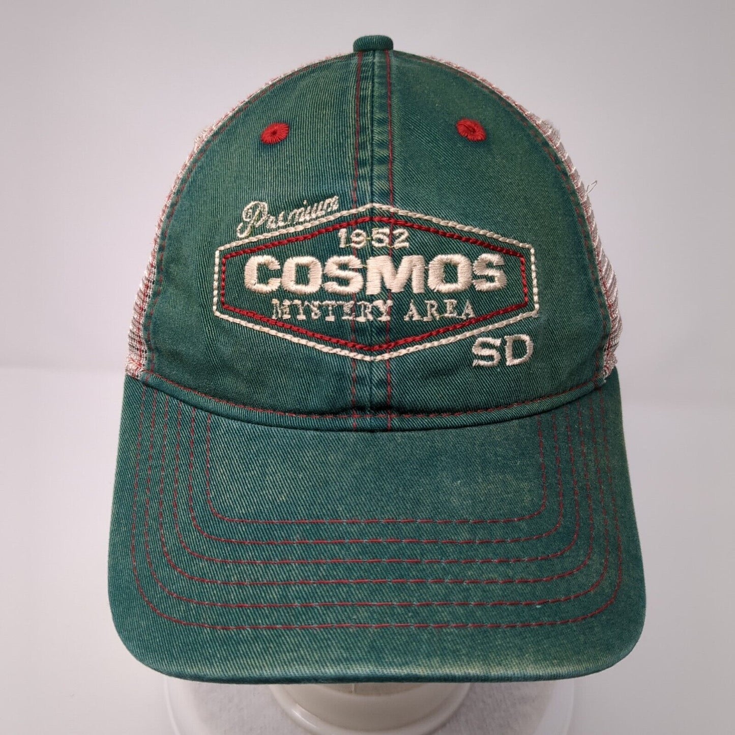 Cosmos Mystery Area 1952 Slideback Trucker Hat Green OSFA Mesh Back