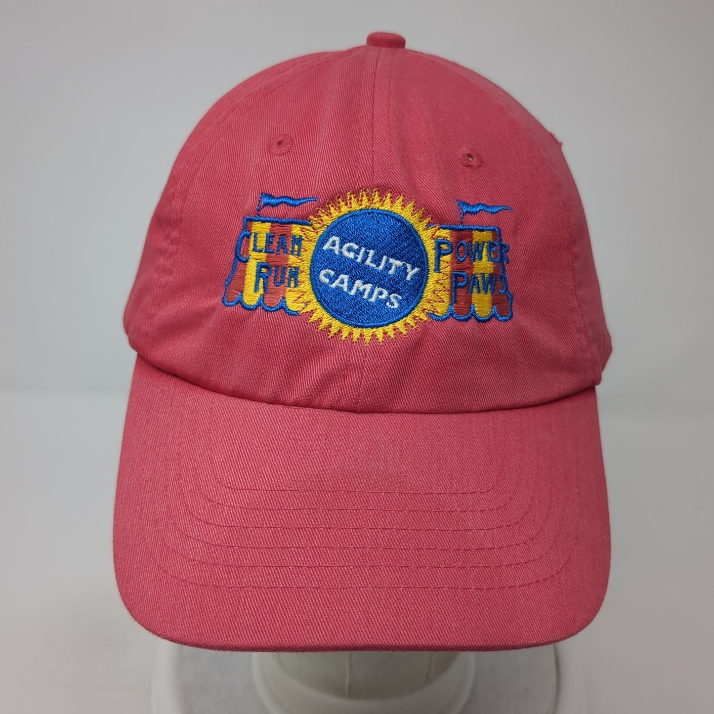 Agility Camps Slideback Hat Red One Side Embroidered HeadShots KC Caps