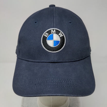 BMW Slideback Hat Blue OSFA Adjustable Embroidered Vented Holes 6 Panel Cotton