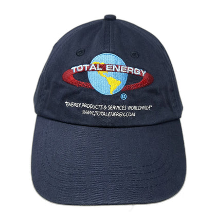 Total Energy Baseball Cap Blue OSFM Globe Logo Worldwide Services Slideback Hat