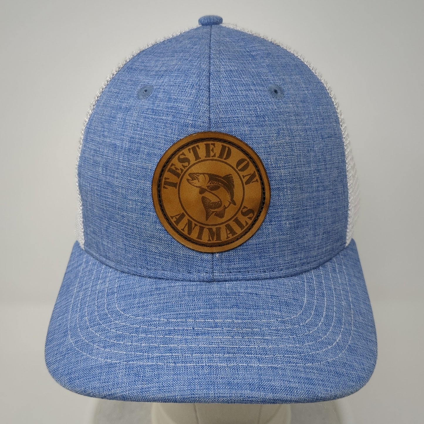 Tested on Animals Trucker Hat Blue One Size Adjustable Mesh Arcadian Outfitters