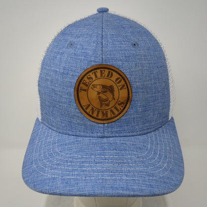 Tested on Animals Trucker Hat Blue One Size Adjustable Mesh Arcadian Outfitters