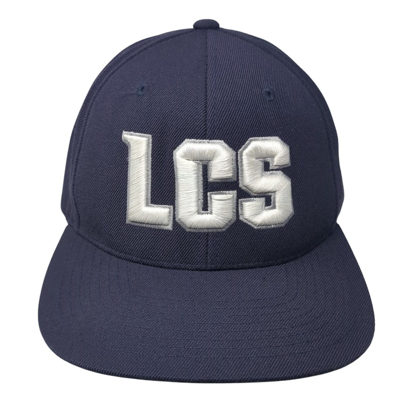 LCS Snapback Hat Blue One Size Adjustable Solid Embroidered Yupoong