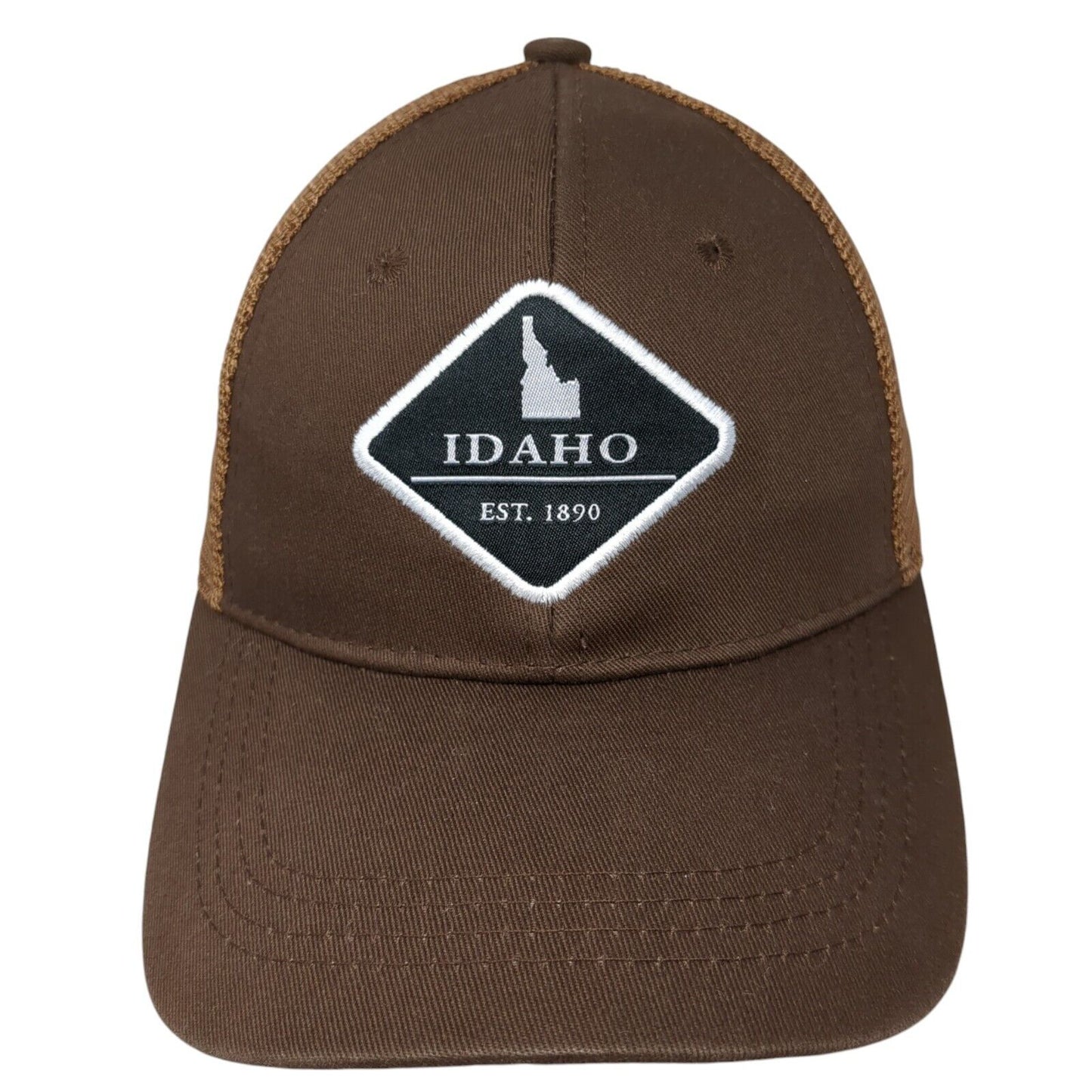 Idaho Strapback Hat Brown OS Adjustable Embroidered Mesh Back Smith-Southwestern