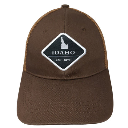 Idaho Strapback Hat Brown OS Adjustable Embroidered Mesh Back Smith-Southwestern