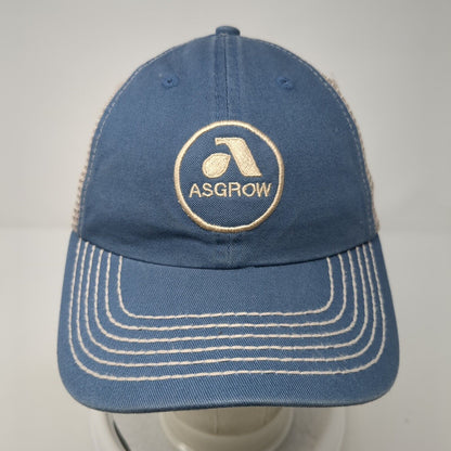 Asgrow Strapback Mesh Back Trucker Hat Blue One Size Adjustable Outdoor