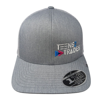 Teens 2 Trades Snapback Mesh Back Trucker Hat Gray One Size Flexfit 110