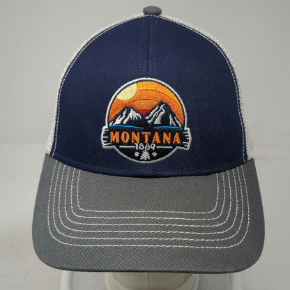 Continental Divide Blue Gray White Montana 1889 Trucker Hat One Size Snapback