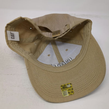Caterpillar Baseball Cap Beige One Size Slideback Embroidered Logo Workwear Hat