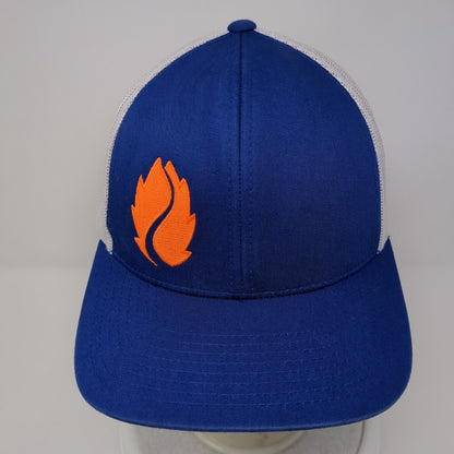 Hop Valley Brewing Co. Snapback Trucker Hat Blue One Size Adjustable Mesh Back