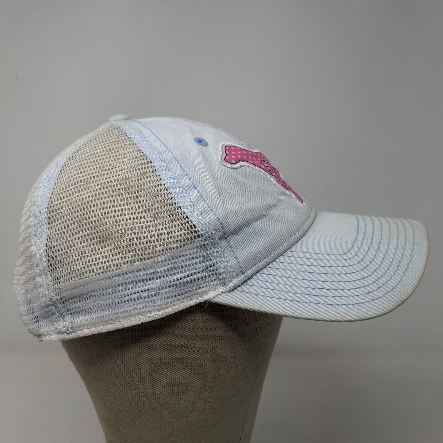 Southern Fried Cotton Women's Snapback Mesh Back Hat Blue OSFM Embroidered Dog