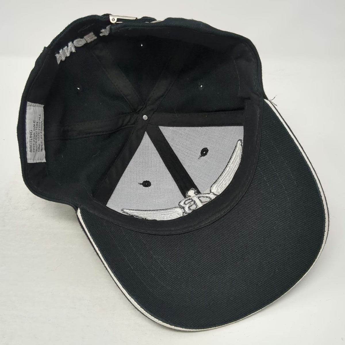 Breitling Baseball Cap Black One Size Winged Anchor Logo Embroidered Since 1884