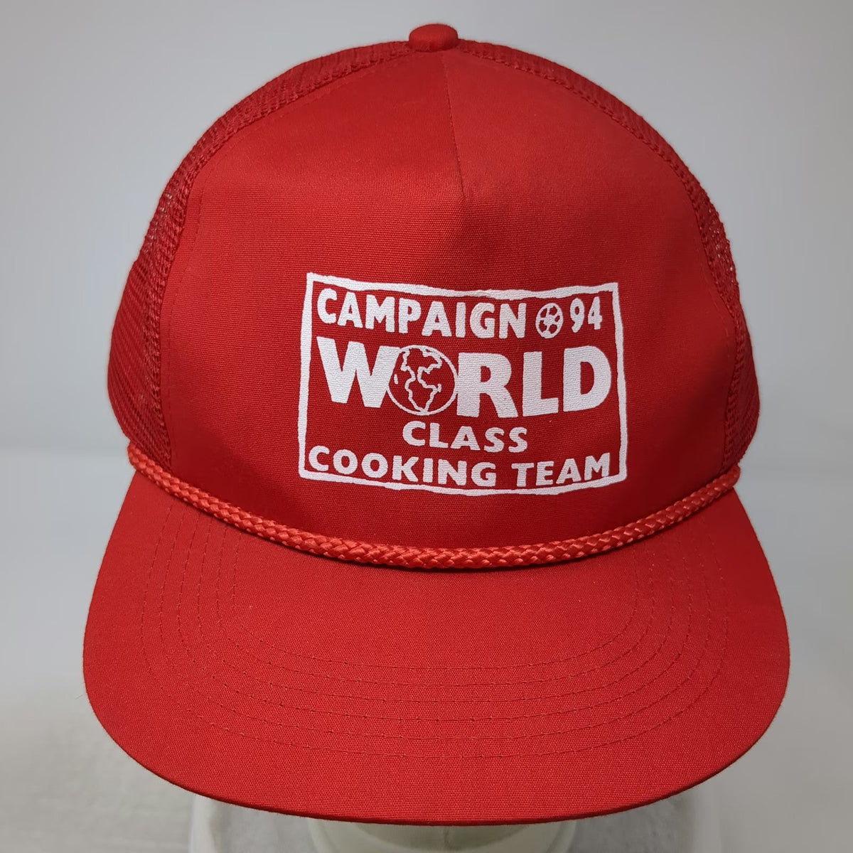 Campaign 94 World Class Cooking Team Red Trucker Hat One Size Snapback Rope Mesh