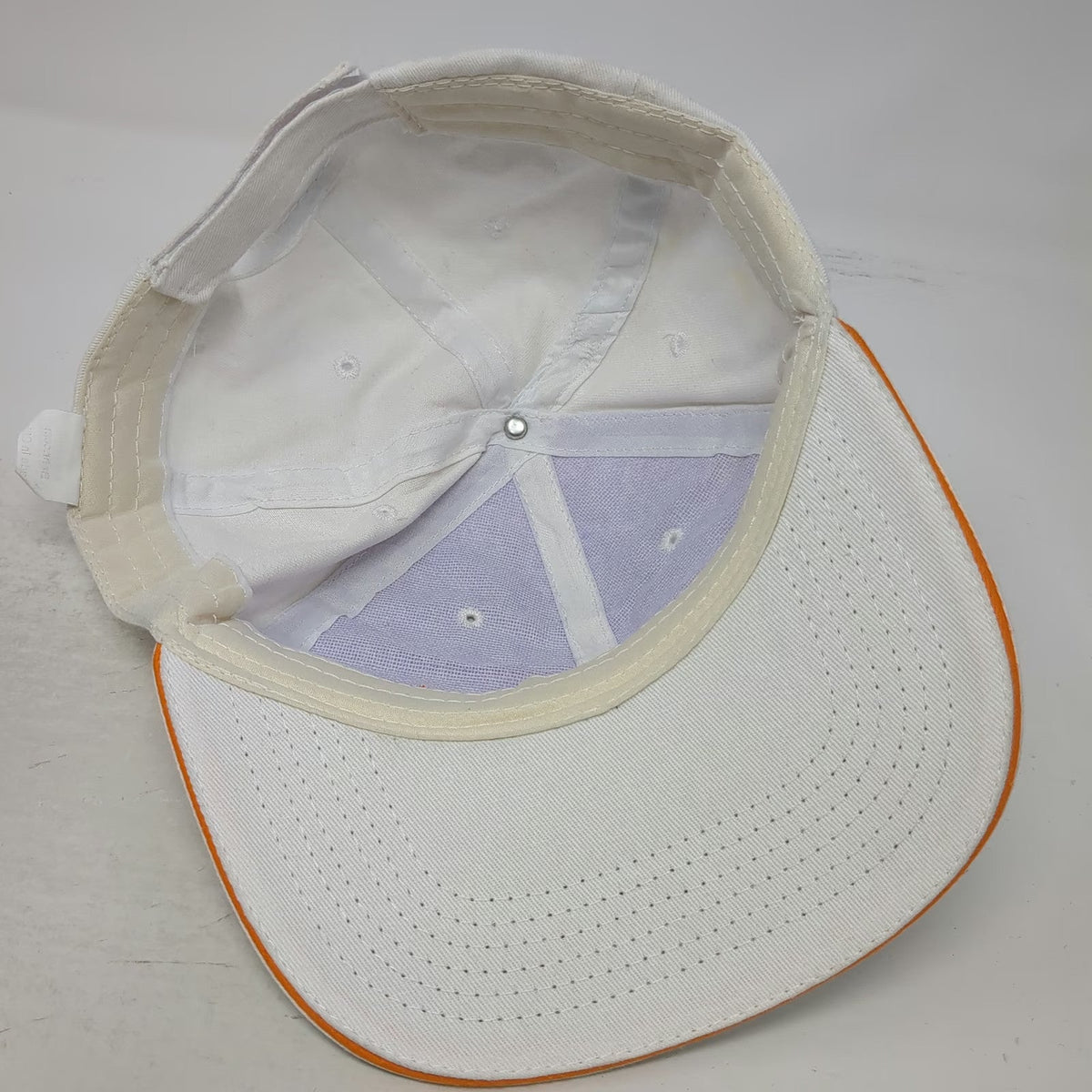 Behr Baseball Cap White One Size Orange Logo Strapback Hat Paint Company Bear