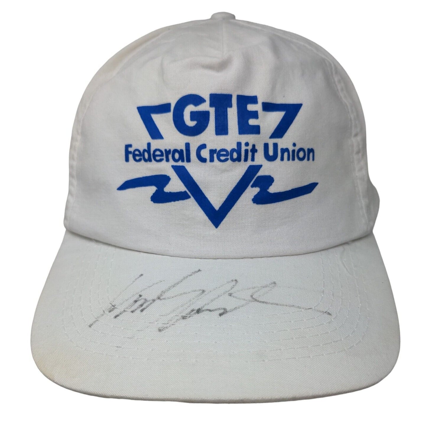 GTE Federal Credit Union Snapback Hat White OSFA Adjustable Vented Holes Cotton