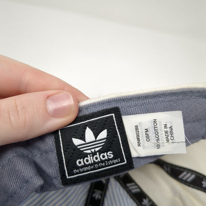 Adidas Slideback Hat White One Size Adjustable Embroidered Trefoil Cotton