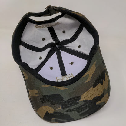 Guy Cotten Slideback Camo Hat Green Brown Embroidered Logo OS Adjustable