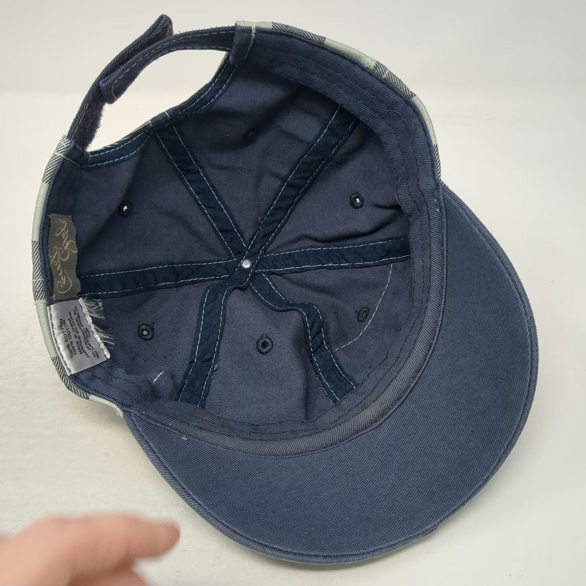Cruel Girl Baseball Cap Blue White One Size Zipper Side Pocket Strapback Hat