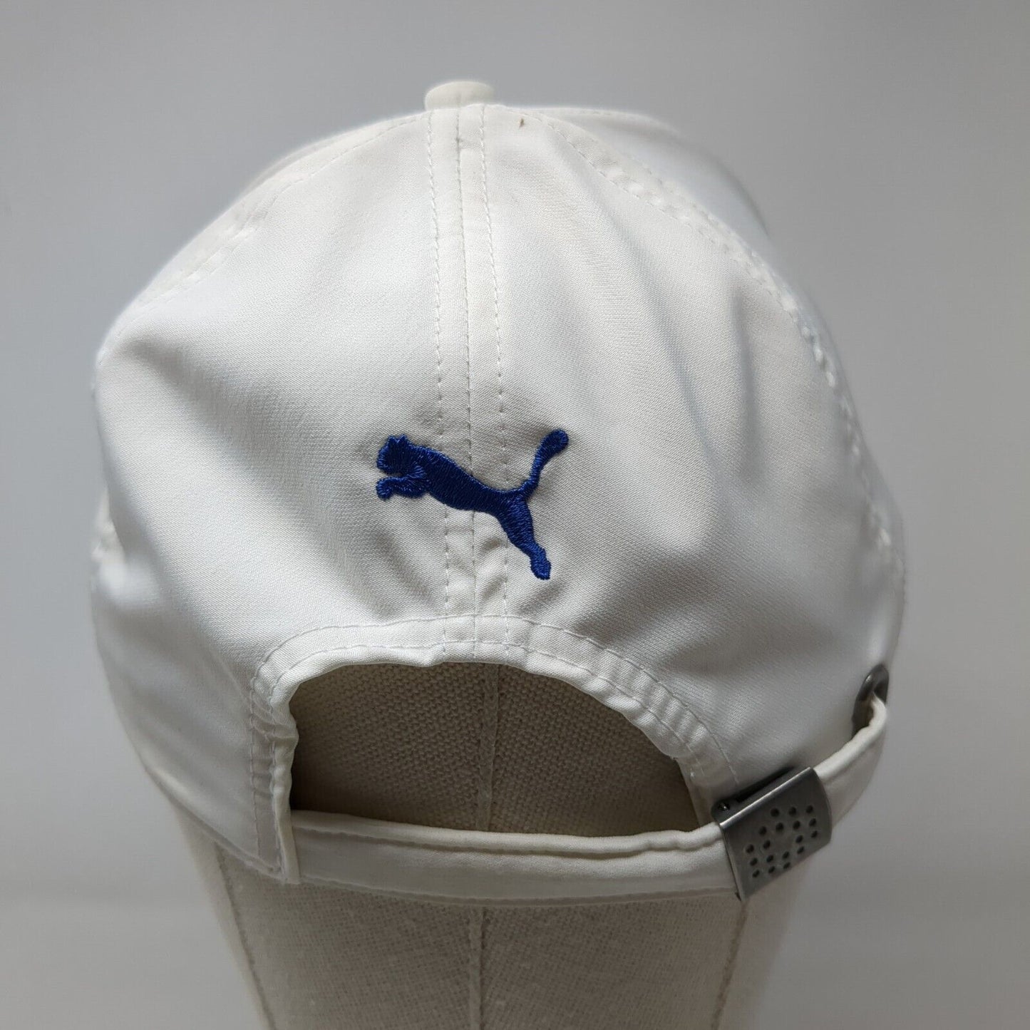 PUMA Dry Cell Slideback Hat White One Size Adjustable Solid 6 Panel