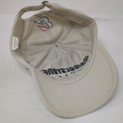 Bridgestone Golf Baseball Cap Beige One Size Slideback Boom It Embroidered Hat