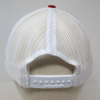 CBH Snapback Mesh Back Trucker Hat Red One Size Colorblock Richardson