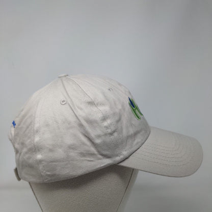 HQO Strapback Hat Tan OSFA Adjustable Embroidered Vented Holes Cotton Hit Wear