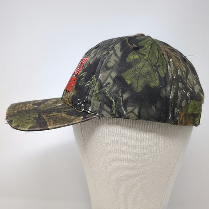 Green Camouflage Baseball Cap OSFM Rack Em Up Buck Deer Hunting Strapback Hat