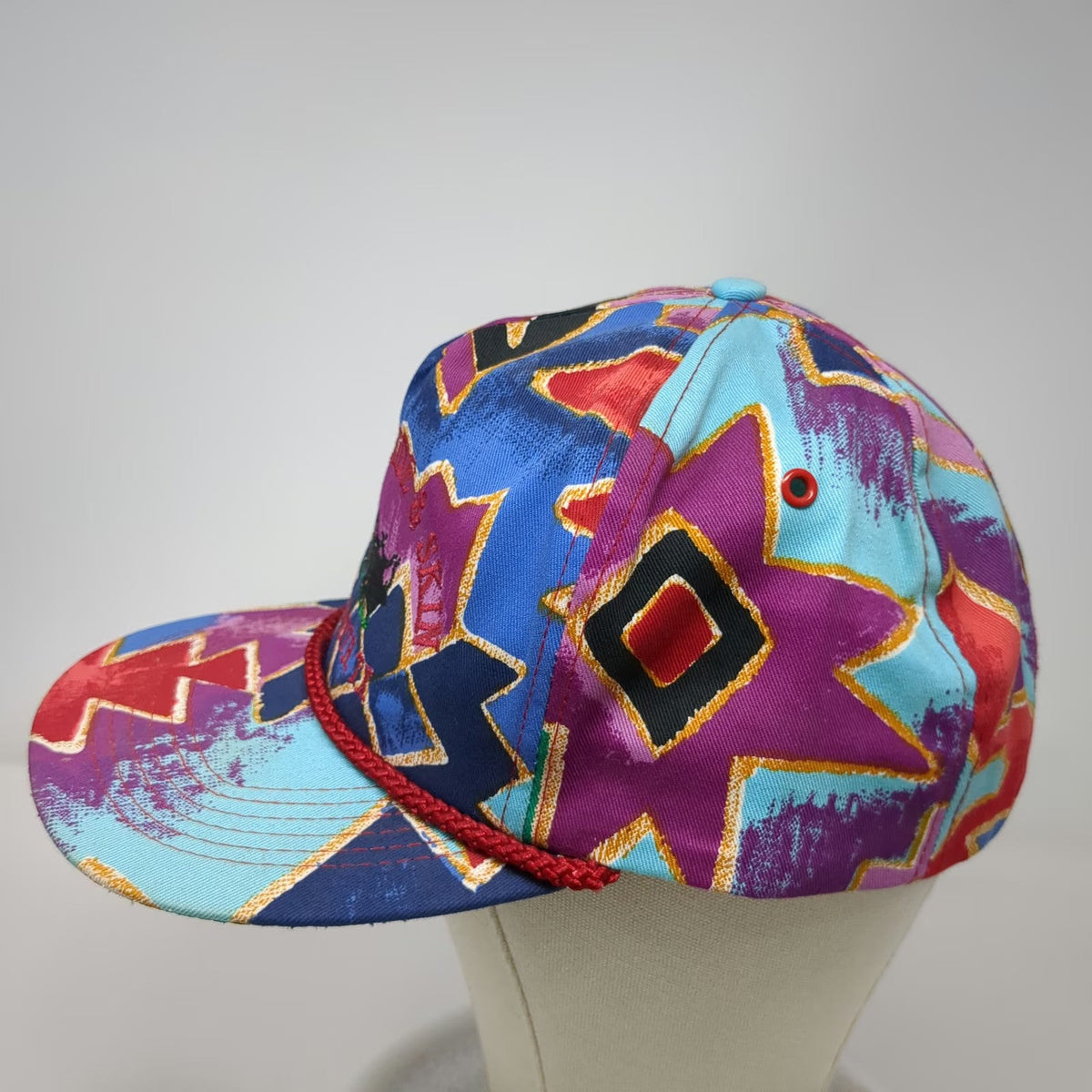 Monogram hoppe 5 Panel Blue Hat One Size Rope Geometric Tex Pac Hide & Skin
