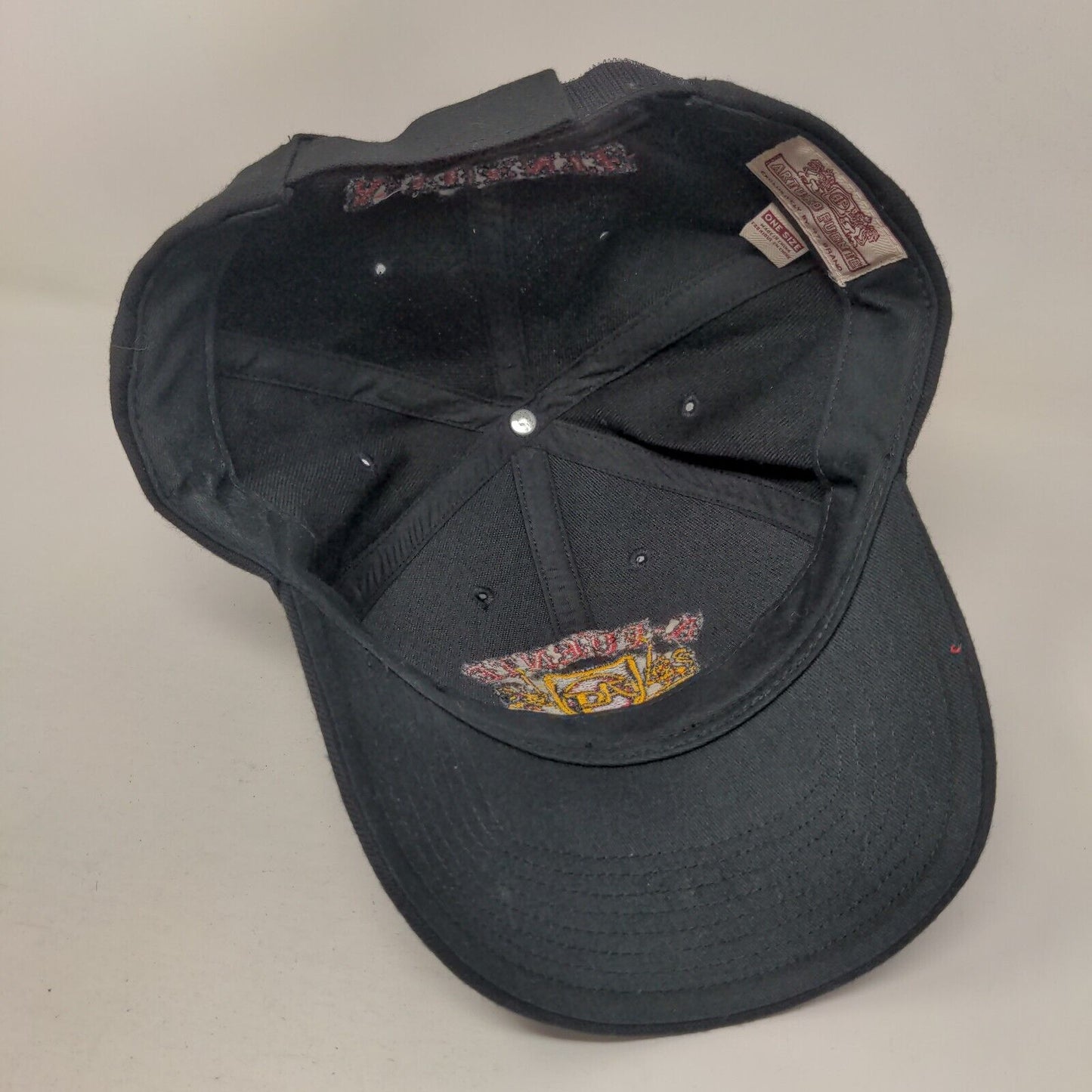 A-Fuente Strapback Hat Black One Size Adjustable Embroidered Vented Holes