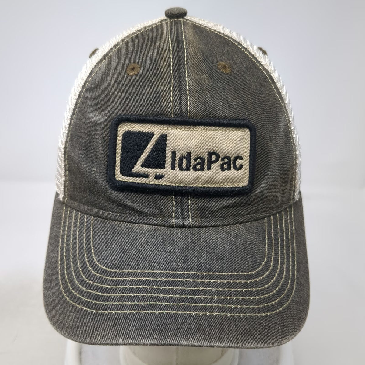 Legacy Trucker Hat Gray One Size IdaPac Mesh Snapback Patch Green Underbrim