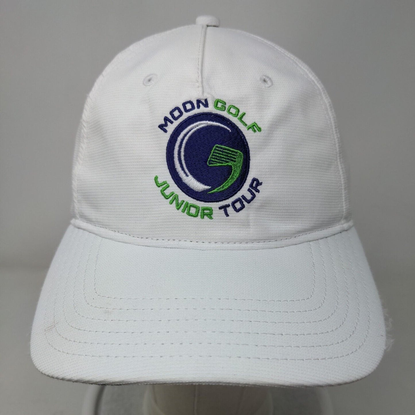 Moon Golf Junior Tour Strapback Hat White OSFA Adjustable Embroidered PUMA Golf