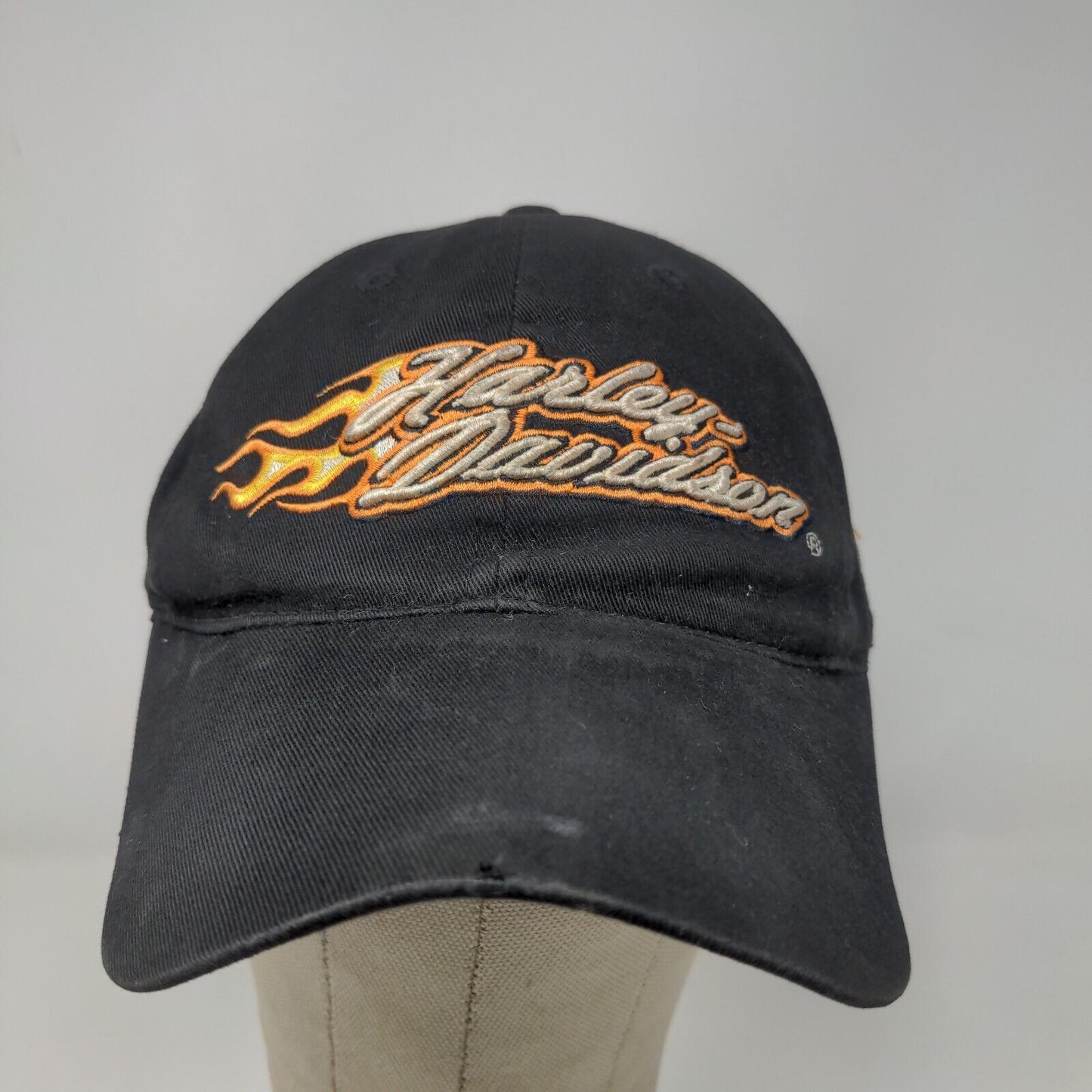 Harley Davidson Motorcycles Men's Strapback Hat Black OSFA Embroidered Flames