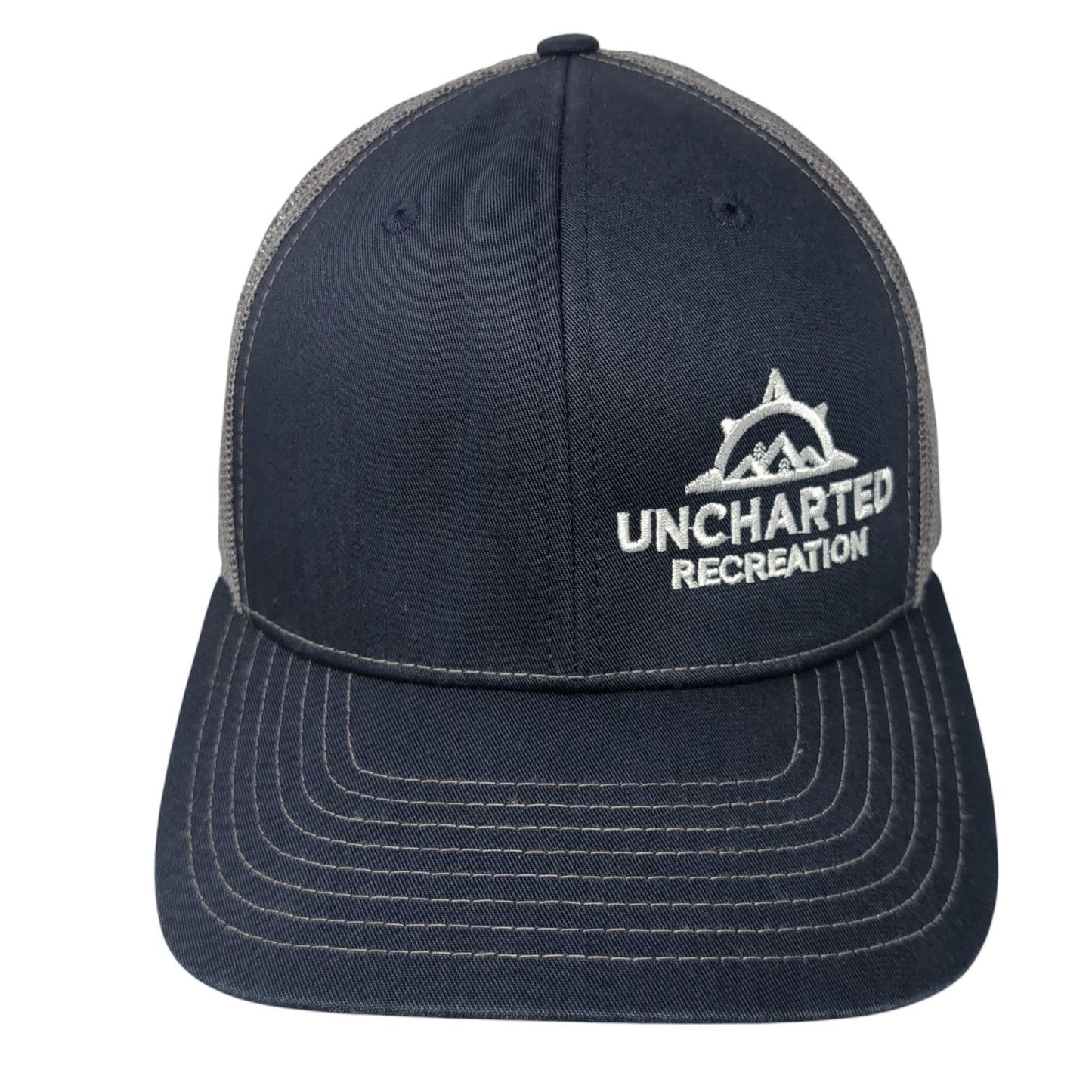 Uncharted Recreation Snapback Trucker Hat Blue OS Adjustable Mesh Richardson