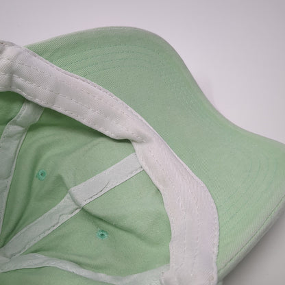 Smiley Face Patch Slideback Hat Green One Size Adjustable Vent Holes