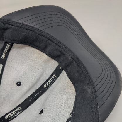 Hatco Snapback Hat Black One Size Adjustable Vegan Leather Solid Blank