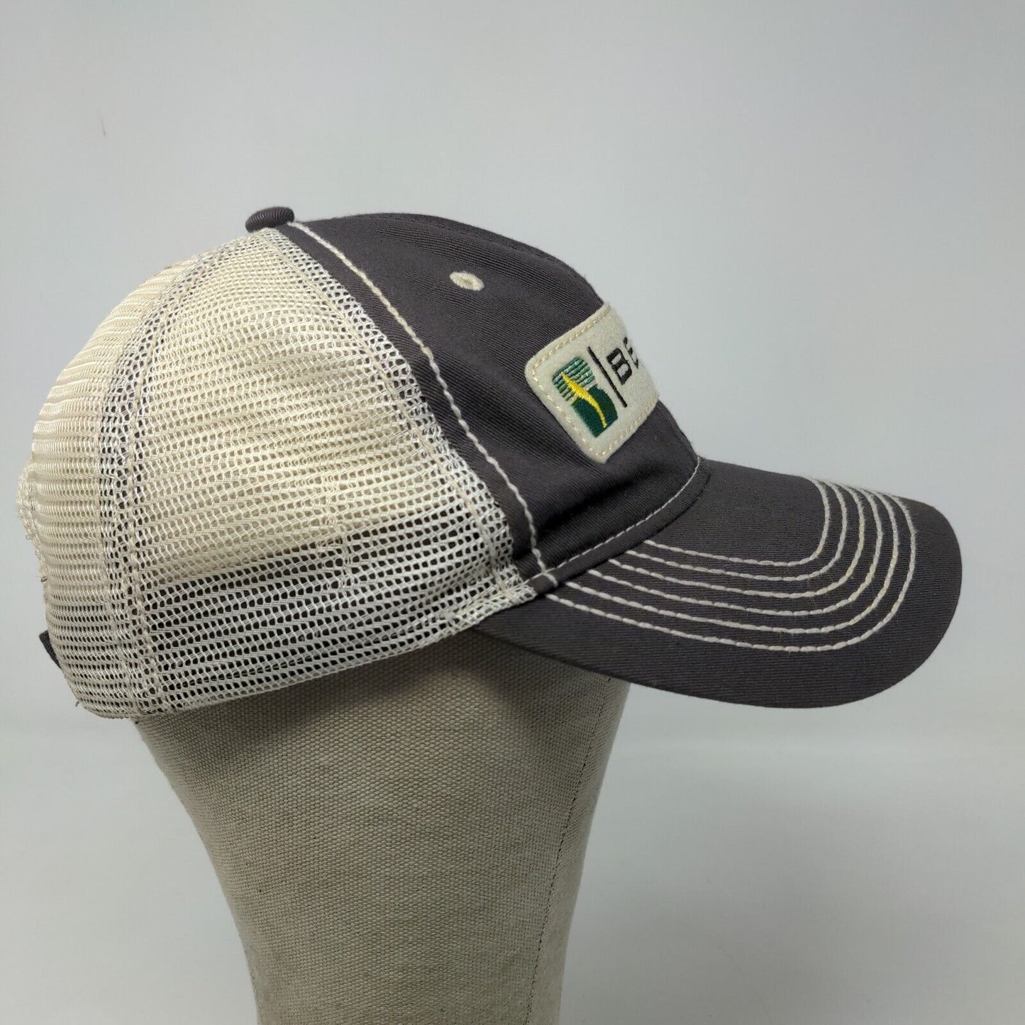 Beck's Seeds Men's Strapback Mesh Back Hat Gray Size OSFA Embroidered Logo