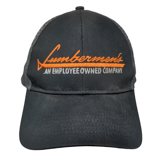 LumberMen's Mesh Back Snapback Trucker Hat Black Embroidered Logo