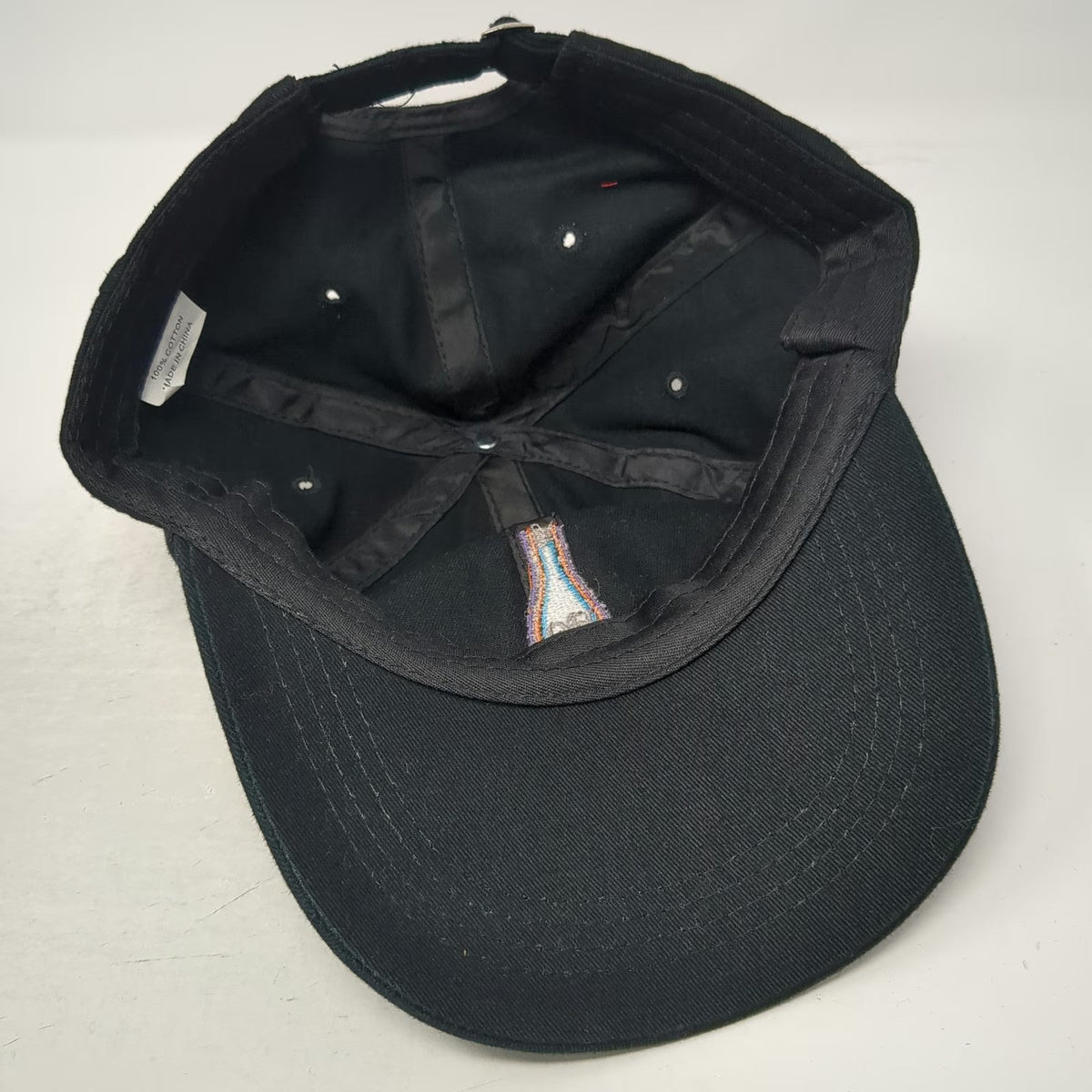 Black Baseball Cap One Size Cotton Slideback Embroidered Bottle HQ Graphic Hat