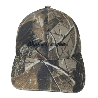 Merchants Metals Logo Strapback Hat Multicolor One Size Camo Hunting