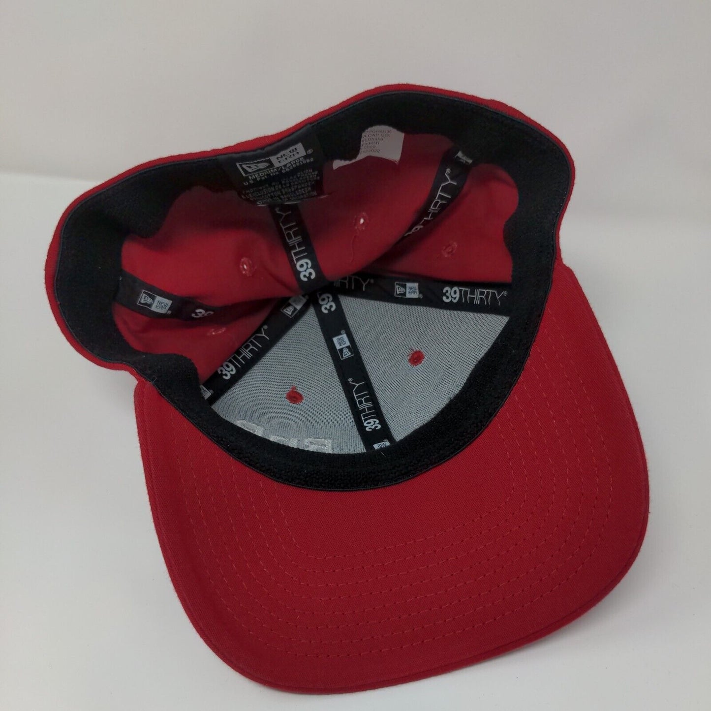 RNR Seed Fitted Hat Red M/L Embroidered Vented Holes 6 Panel 39Thirty New Era