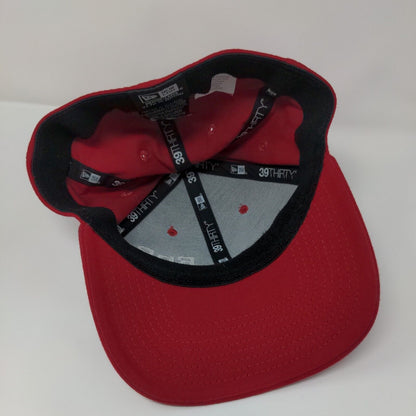 RNR Seed Fitted Hat Red M/L Embroidered Vented Holes 6 Panel 39Thirty New Era