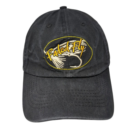 Faded Fly Slideback Hat Black One Size Adjustable Solid Buck's Bags