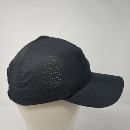 Unbranded Strapback Hat Black One Size Adjustable Embroidered Laser Cut