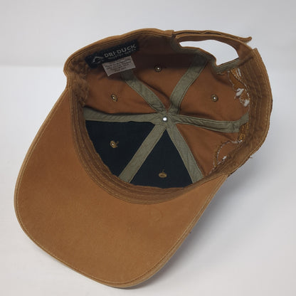 Dri Duck Strapback Hat Brown One Size Adjustable Embroidered Outdoor
