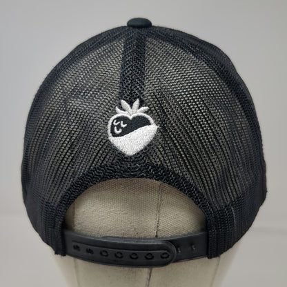 Yupoong Trucker Hat Black One Size Cafe Zupas Logo Strawberry Mesh Snapback